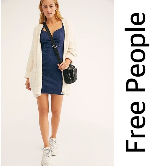 Free People Dresses & Skirts - FREE PEOPLE LIA BLUE DENIM MINI DRESS SIZE LARGE